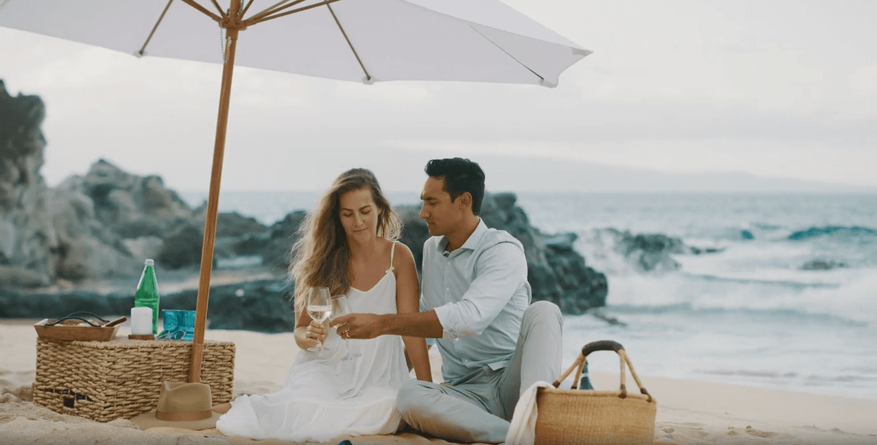 A luxurious Makani Ā Wai picnic setup on the Kohala Coast